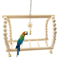 Wooden Parrot Swing Climbing Toy With Bells Hanging Ladder Playstand Hammock 0