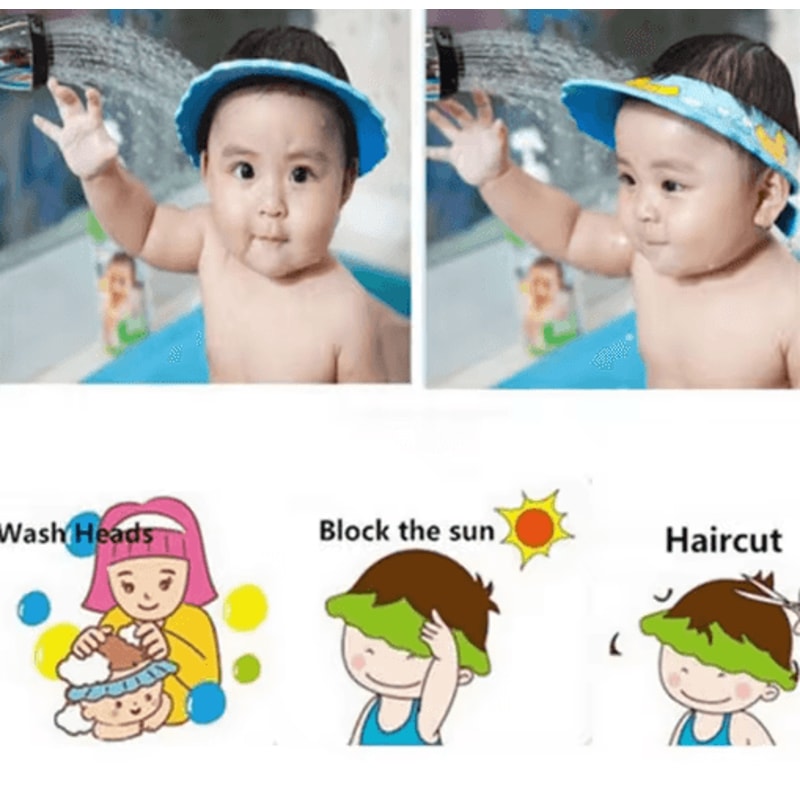 Adjustable Baby Shower Hat Toddler Shampoo Bath Visor Hair Protection Cap 9