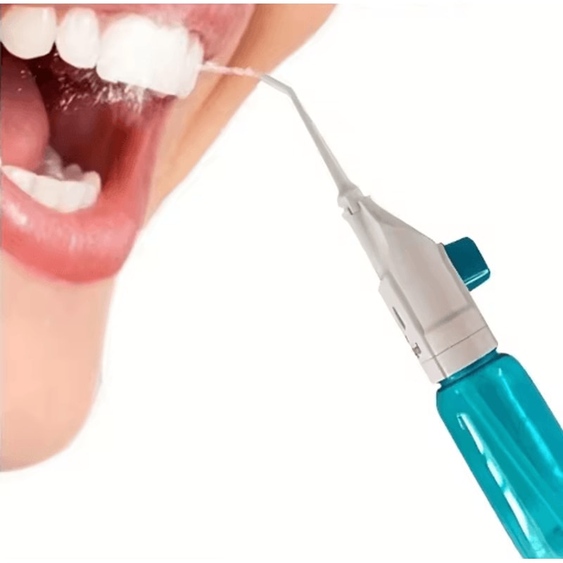 Portable HighPressure Oral Irrigator Manual Water Dental Flosser Tooth Cleaner 0