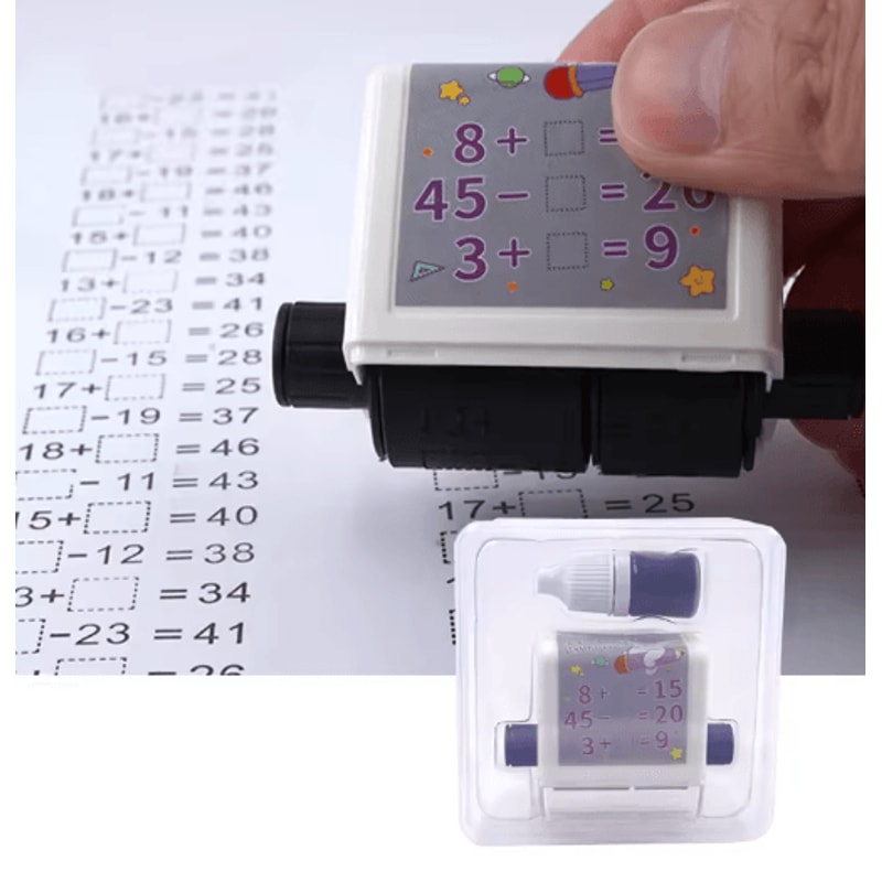 2in1 Reusable Math Roller Stamp FillintheBlank Teaching Stamp For Numbers Within 100 5