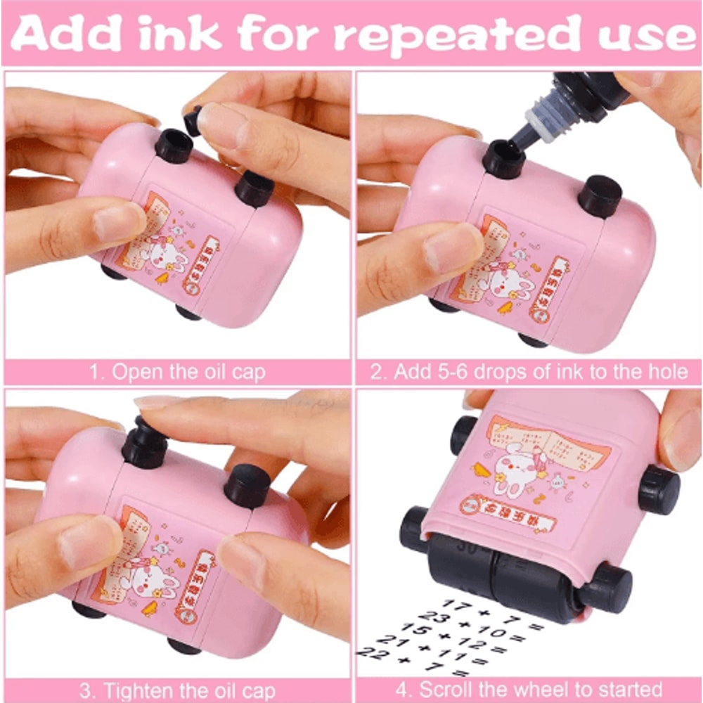 2in1 Reusable Math Roller Stamp FillintheBlank Teaching Stamp For Numbers Within 100 11