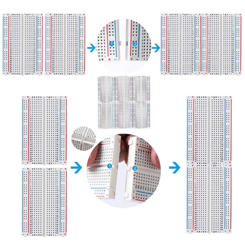MB102 Solderless Breadboard Kit 400830 Point PCB Board With Jumper Wires For Arduino DIY 21