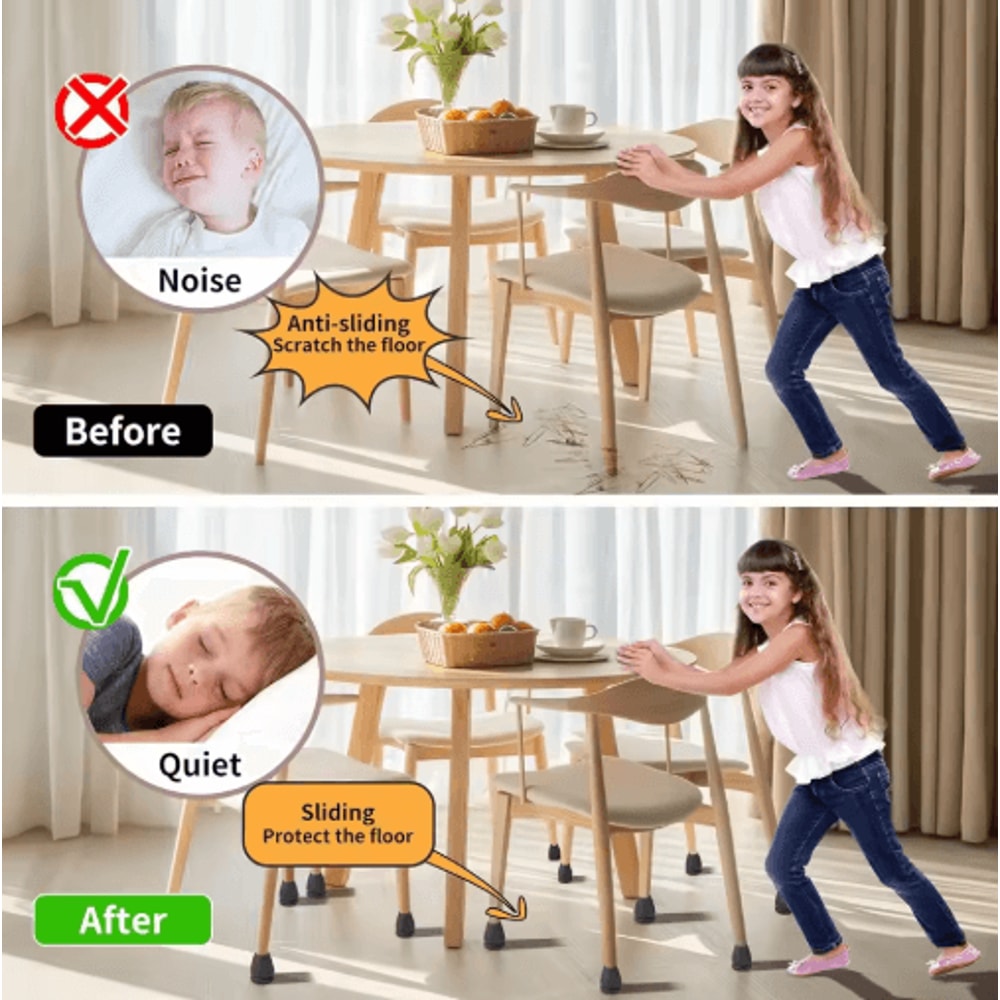 FlexGuard 15 Angled Felt Chair Leg Floor Protectors 8Pack 13