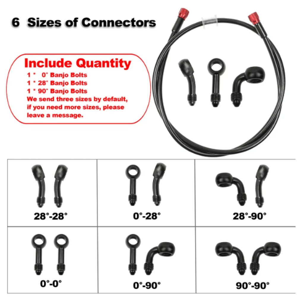 SteelFlex Universal M10 Hydraulic Brake Clutch Line Hose 3
