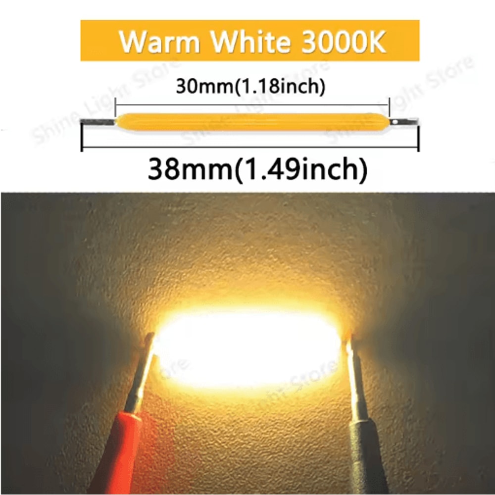 LumiString 3V COB LED Filament 38mm For DIY Decorative Lighting 101200pcs 2