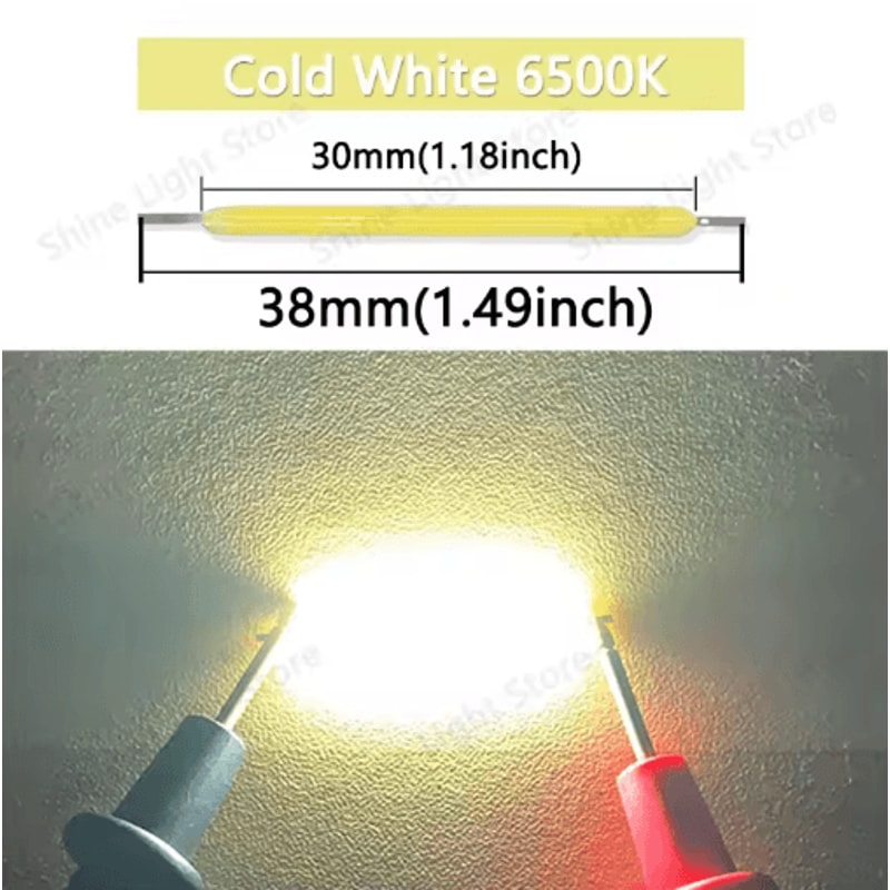 LumiString 3V COB LED Filament 38mm For DIY Decorative Lighting 101200pcs 8