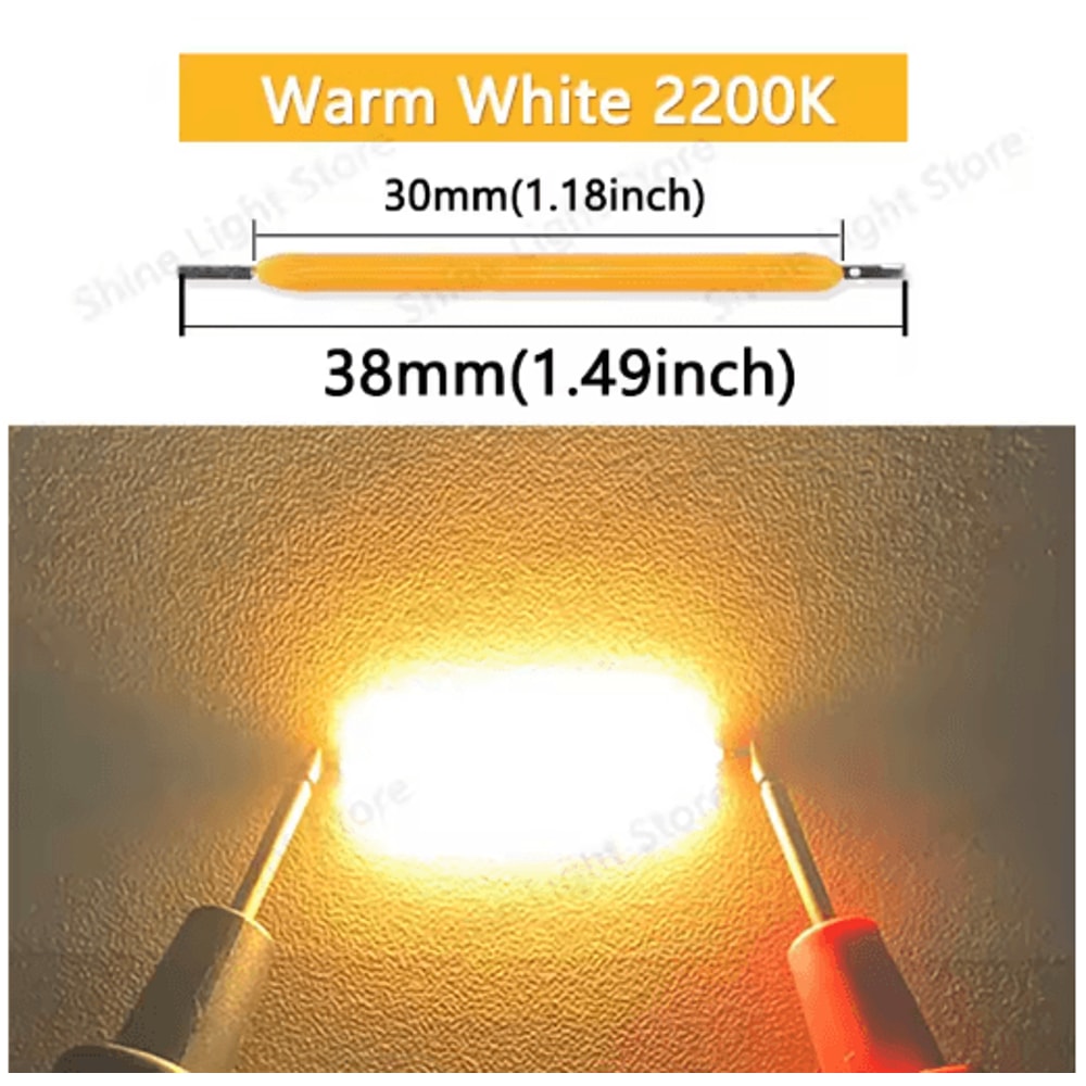 LumiString 3V COB LED Filament 38mm For DIY Decorative Lighting 101200pcs 9