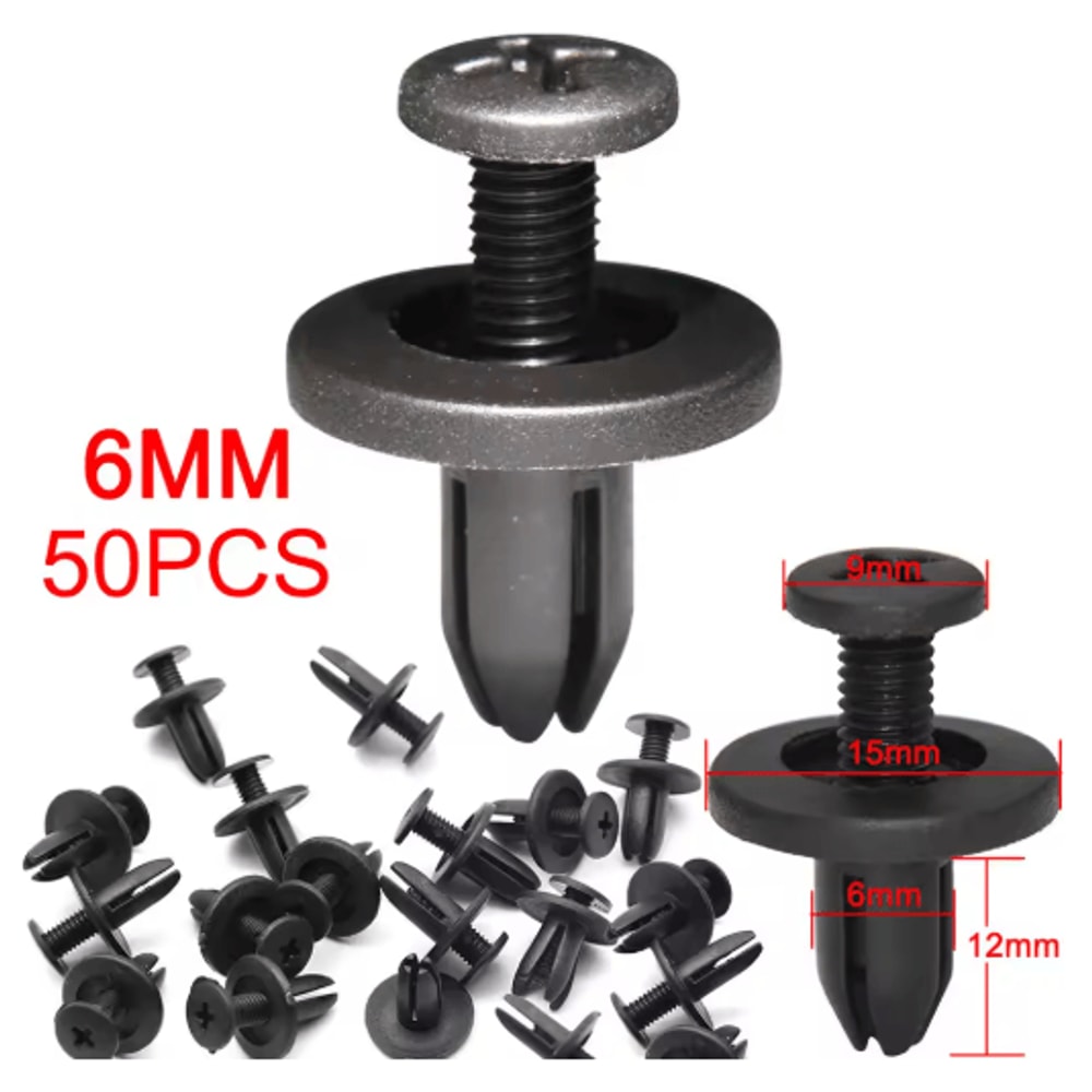 AutoLock 6mm Push Type Plastic Rivet Fastener Clips For Toyota 10 To 50pcs 4