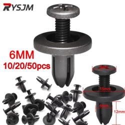 autolock 6mm push type plastic rivet fastener clips for toyota 10 to 50pcs