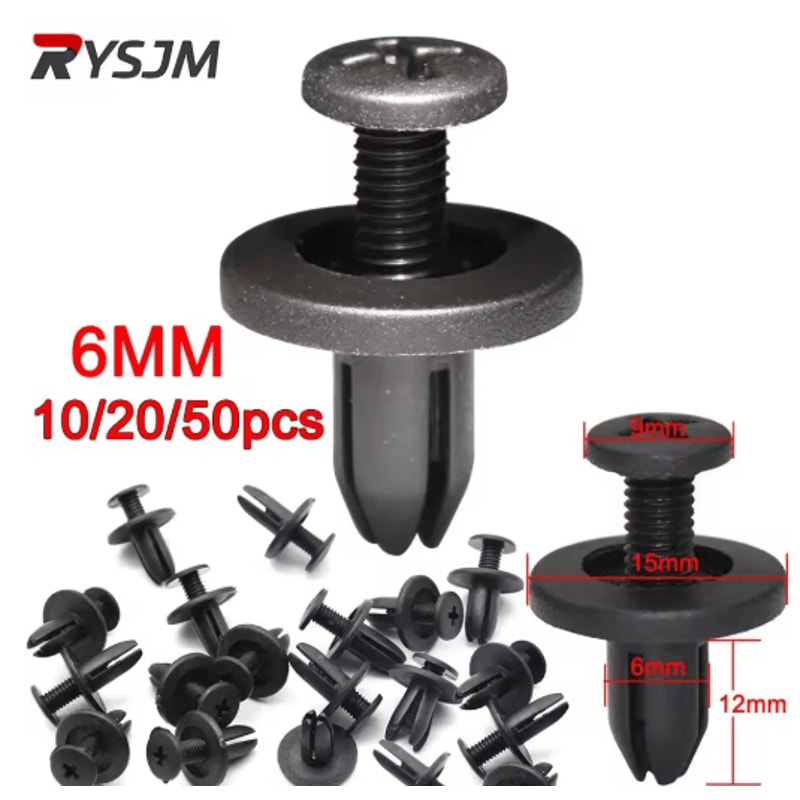 AutoLock 6mm Push Type Plastic Rivet Fastener Clips For Toyota 10 To 50pcs 0