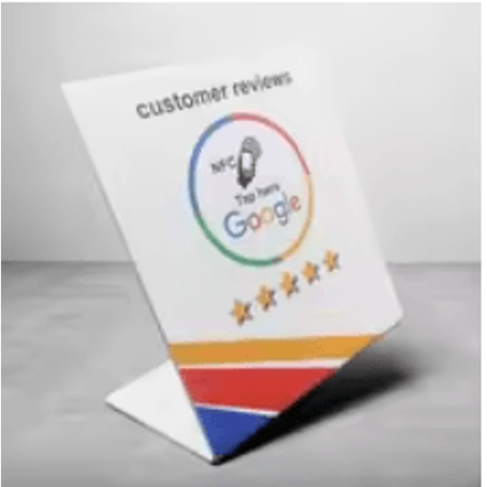 ReviewTap NFC Google Review Acrylic Stand And Card NTAG215 Waterproof 6