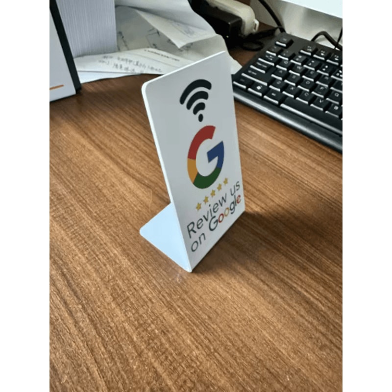 ReviewTap NFC Google Review Acrylic Stand And Card NTAG215 Waterproof 12