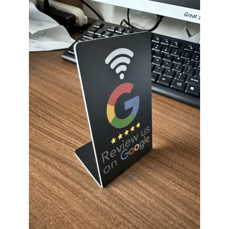 ReviewTap NFC Google Review Acrylic Stand And Card NTAG215 Waterproof 18