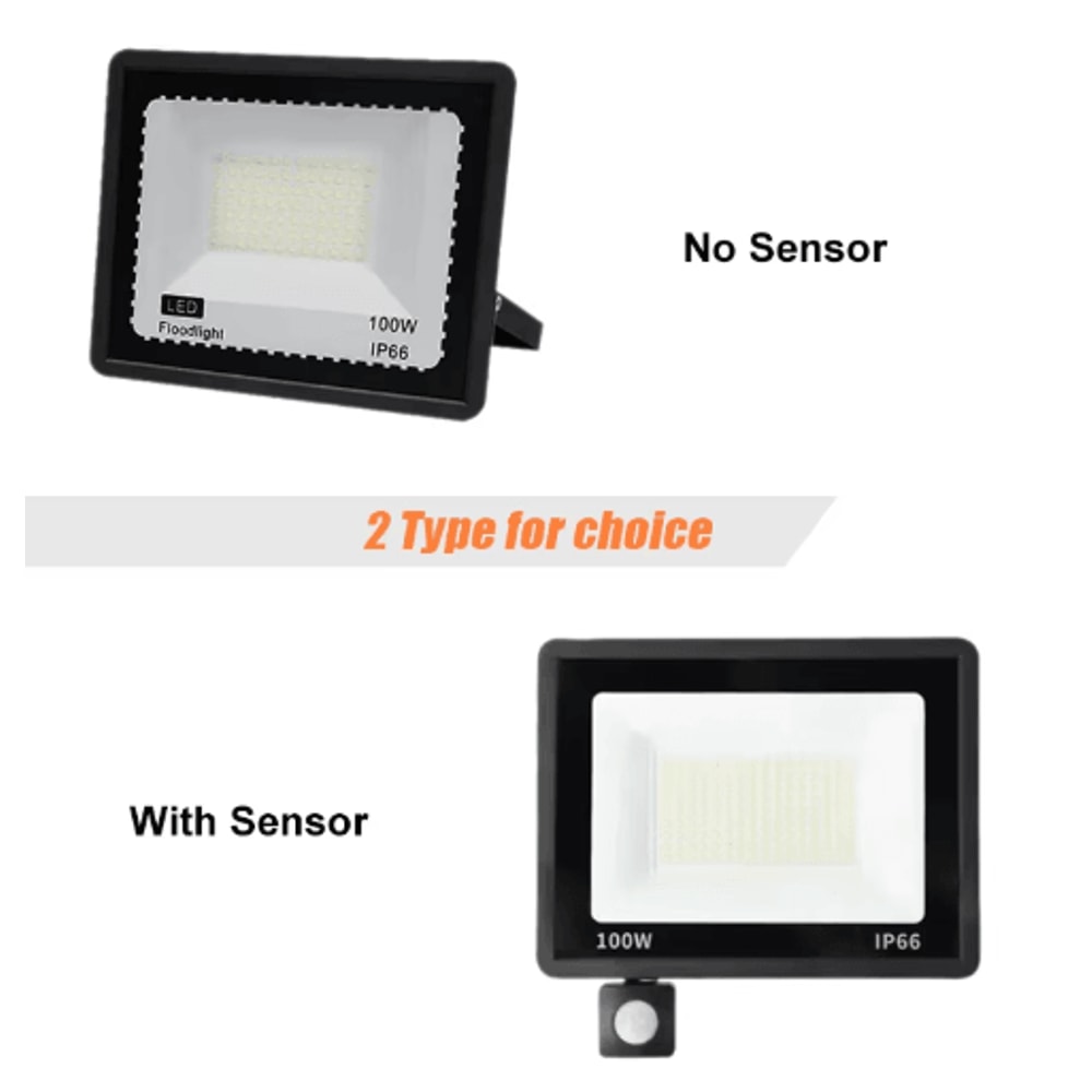 BrightSense Outdoor LED Floodlight With PIR Motion Sensor 10W100W IP66 5