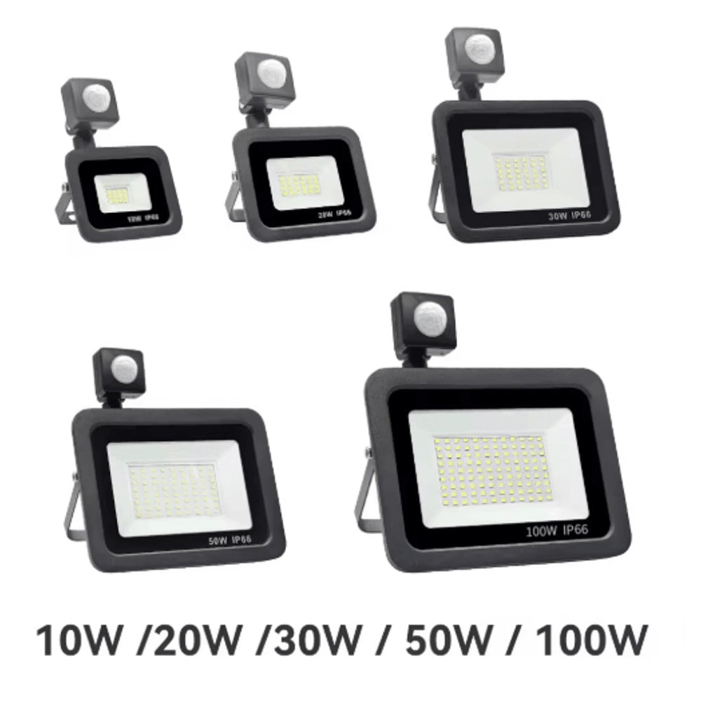 BrightSense Outdoor LED Floodlight With PIR Motion Sensor 10W100W IP66 6
