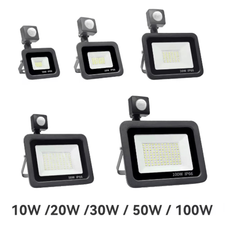 BrightSense Outdoor LED Floodlight With PIR Motion Sensor 10W100W IP66 6