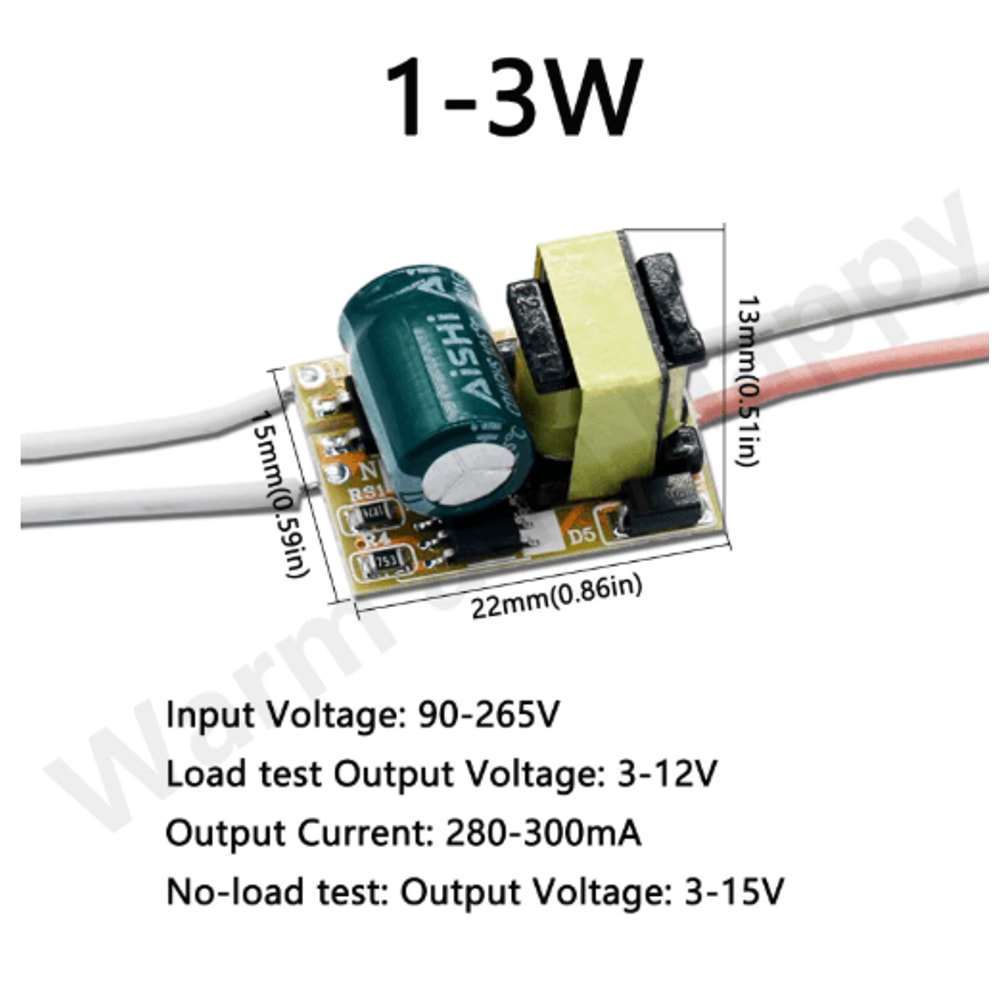 PowerMate 220V Constant Current LED Driver Board 1W36W 300mA 7