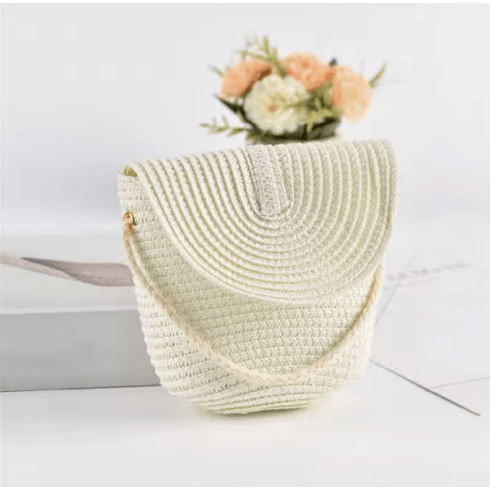 Solara HalfMoon Straw Crossbody Bag Handmade Summer Rattan Handbag 3