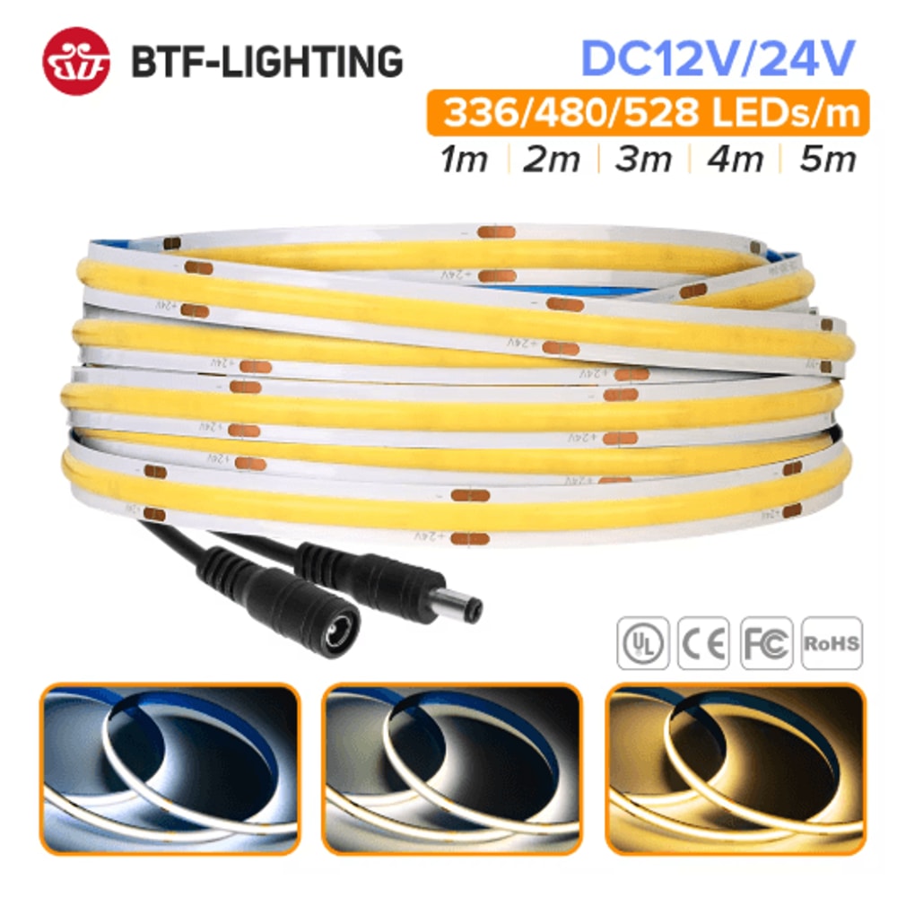 LineLux FCOB High Density LED Strip Light RA90 12V To 24V Dimmable 0