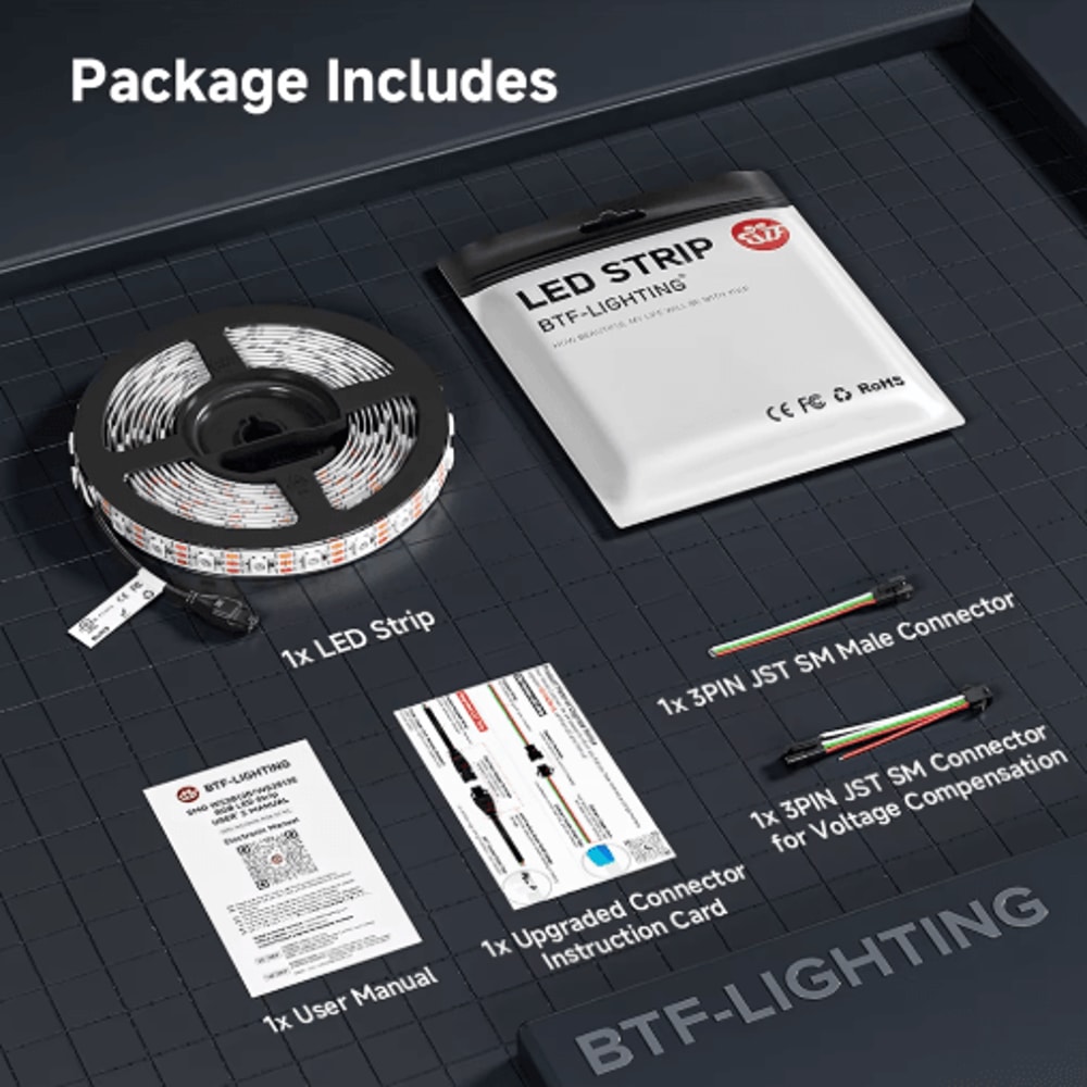 PixelFlow WS2812B RGB Individually Addressable LED Strip DC5V 4