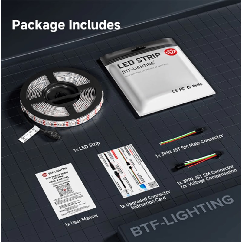 LumiQuad SK6812 RGBW Individually Addressable LED Strip 5V RGB White 4