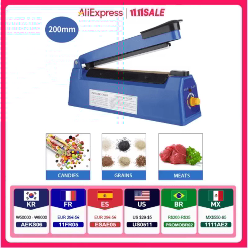 SealPro 8 Inch Manual Impulse Heat Sealer For Plastic And Shrink Bags 0