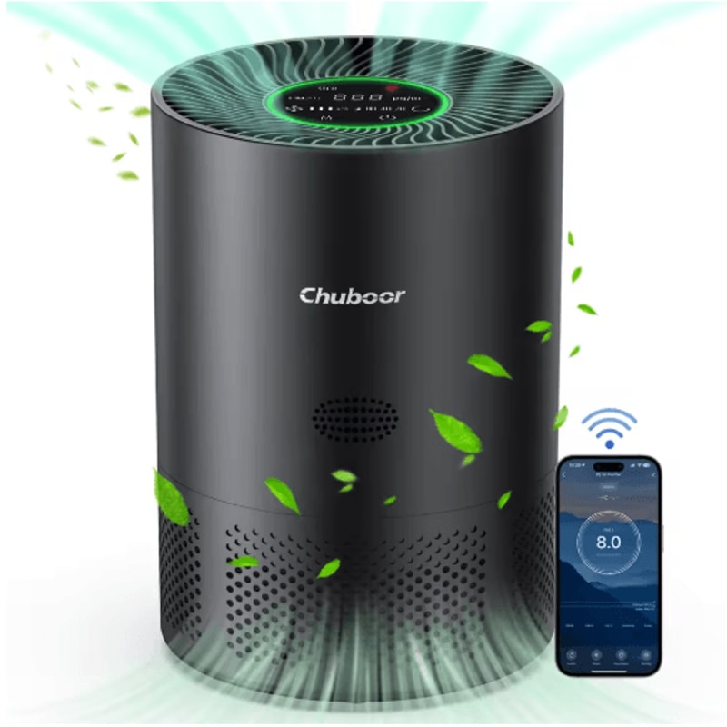Chuboor HEPA Air Purifier For Home Allergies And Pet Hair Up To 360 Ft 1