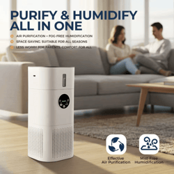 aeropure 2 in 1 air purifier and humidifier with h13 true hepa white
