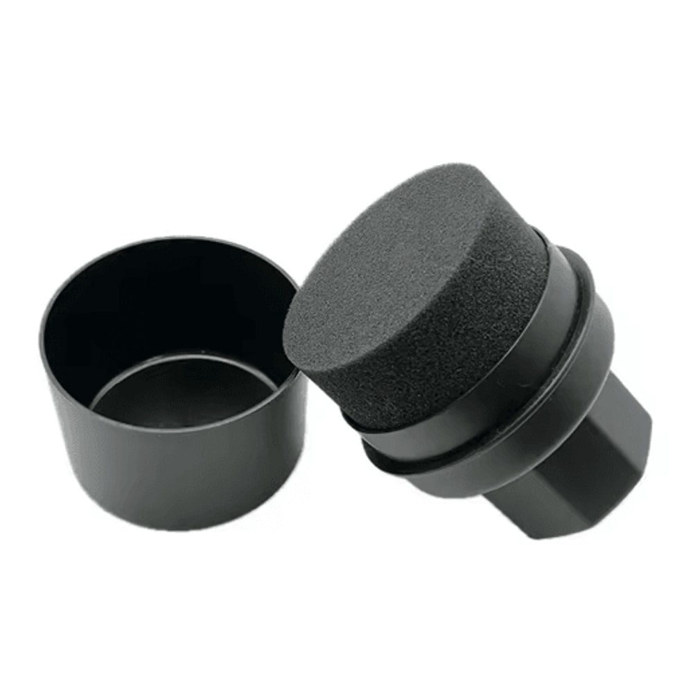 Curved Car Tire Waxing Sponge Applicator With Protective Lid 6
