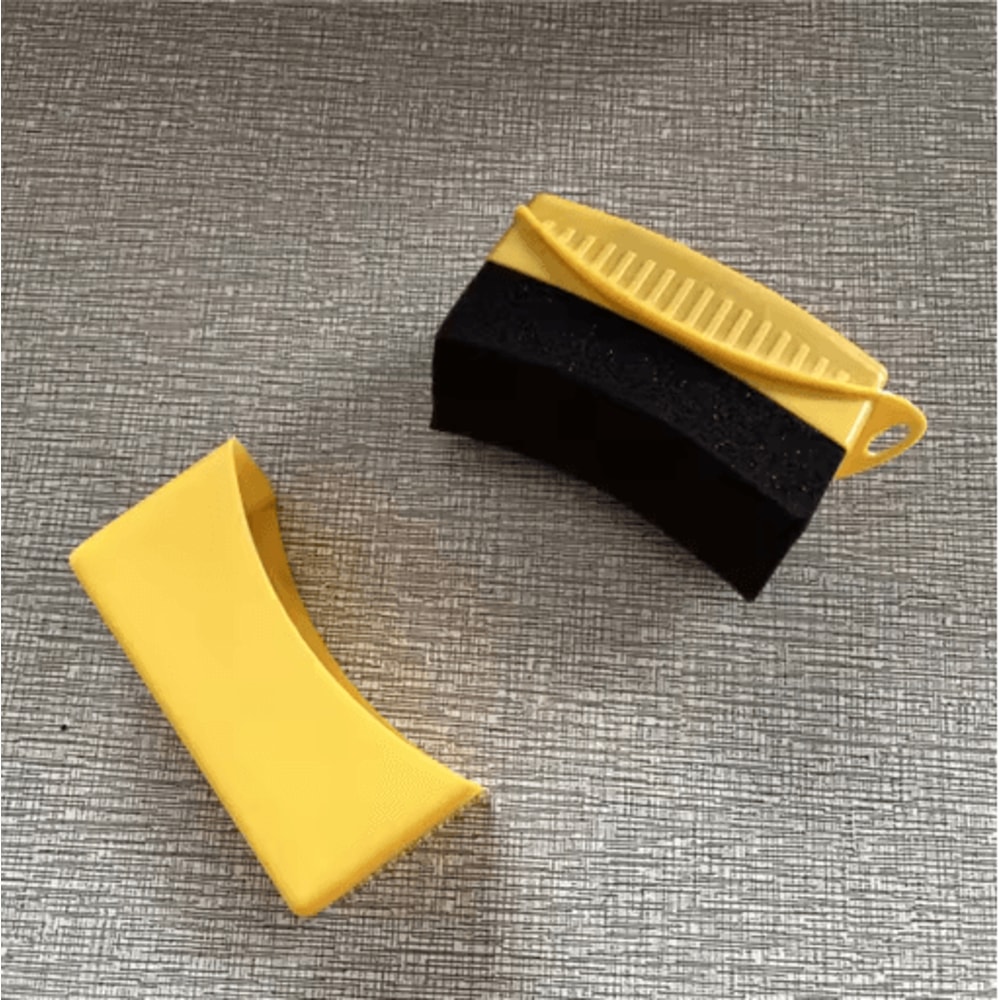 Curved Car Tire Waxing Sponge Applicator With Protective Lid 7