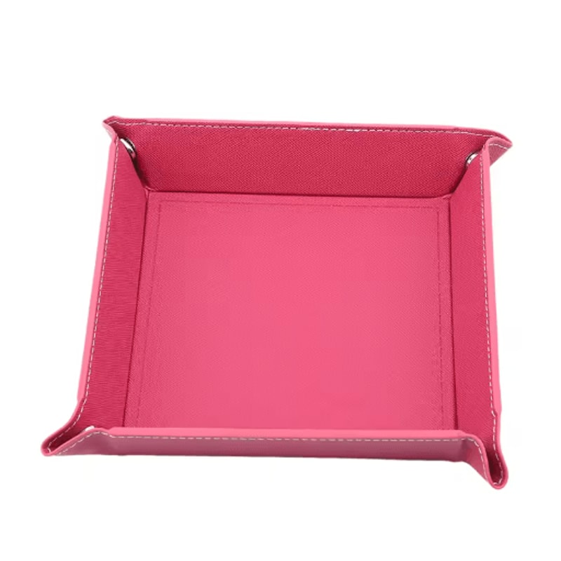 PU Leather Folding Valet Tray Organizer For Desk And Travel 2