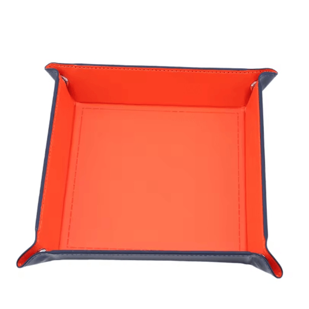 PU Leather Folding Valet Tray Organizer For Desk And Travel 4