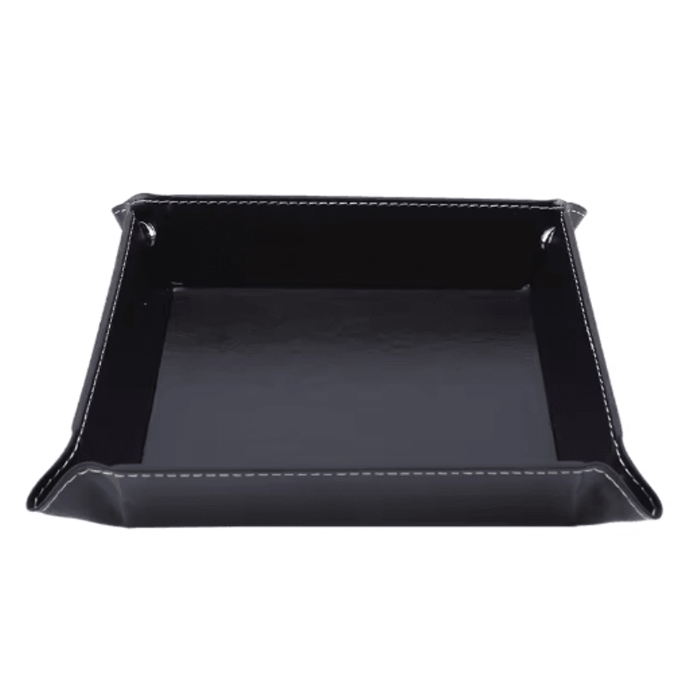 PU Leather Folding Valet Tray Organizer For Desk And Travel 6