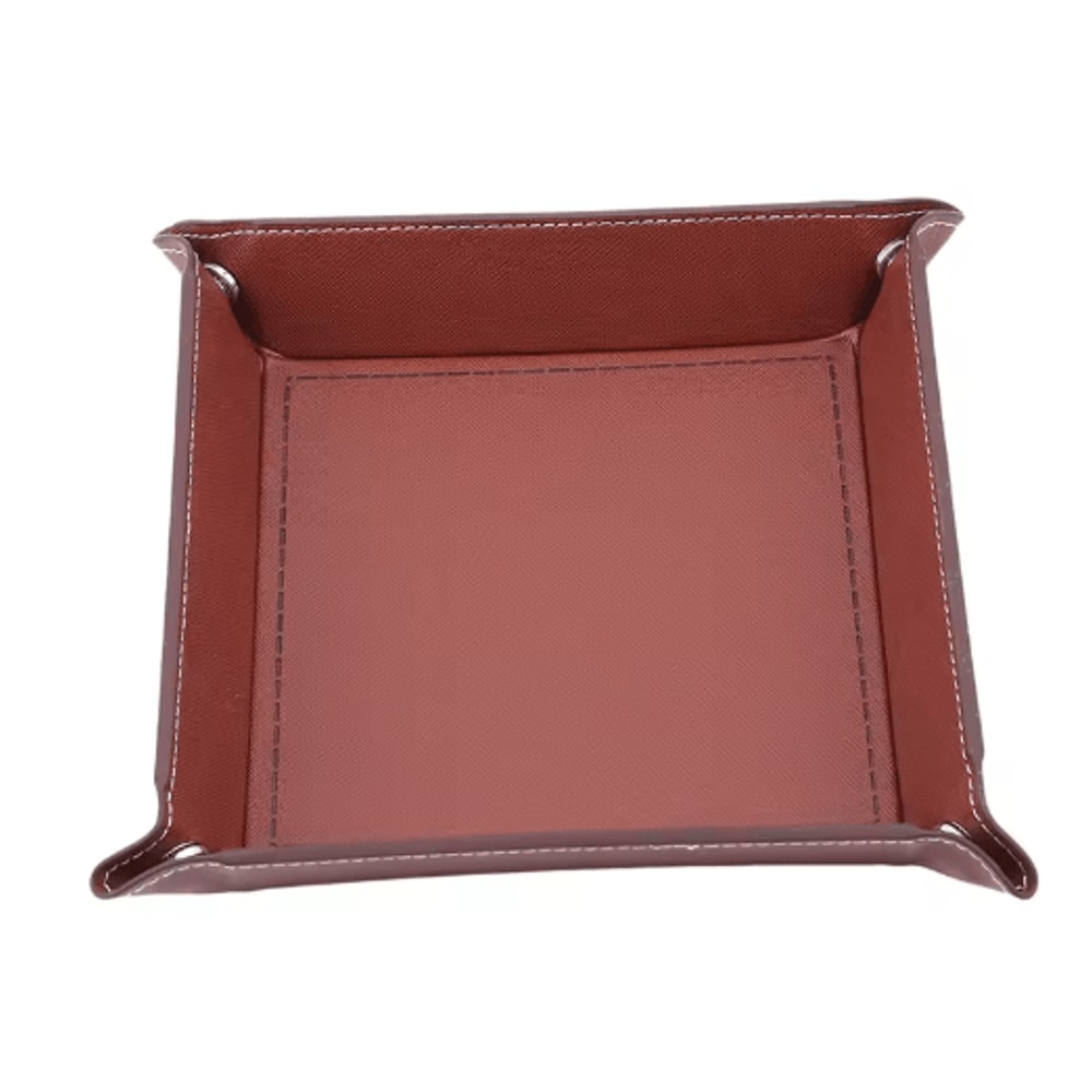 PU Leather Folding Valet Tray Organizer For Desk And Travel 7