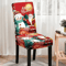 Christmas High Back Dining Chair Cover Set Festive Elastic Decoration 3
