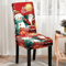 Christmas High Back Dining Chair Cover Set Festive Elastic Decoration 3