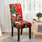 Christmas High Back Dining Chair Cover Set Festive Elastic Decoration 4