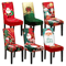 Christmas High Back Dining Chair Cover Set Festive Elastic Decoration 0
