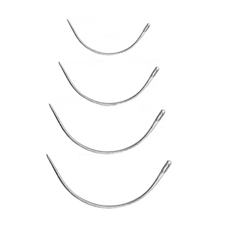 C Type Curved Leather Sewing Needles Set For Hand Stitching 4 PCS 1
