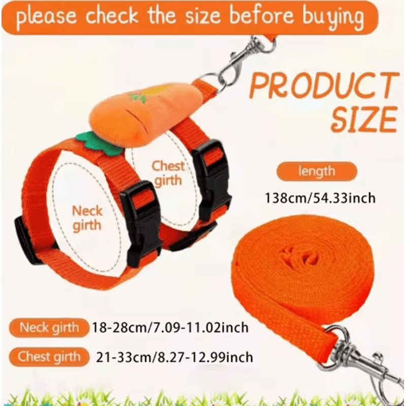 Adjustable Rabbit Harness And Leash Set For Small Animals Cute And Secure Outdoor Walking Gear 5