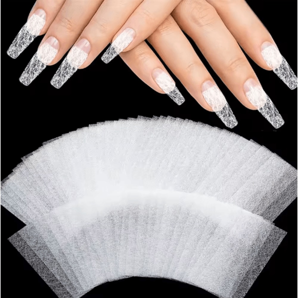 Fiberglass Nail Extension Wraps For UV Gel And Acrylic Silk Form Manicure Building Sheets 10 To 50p 0
