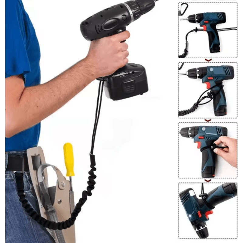 Professional Safety Lanyard With Elastic Buffer And Carabiner High Altitude Anti Fall Protection Be 0