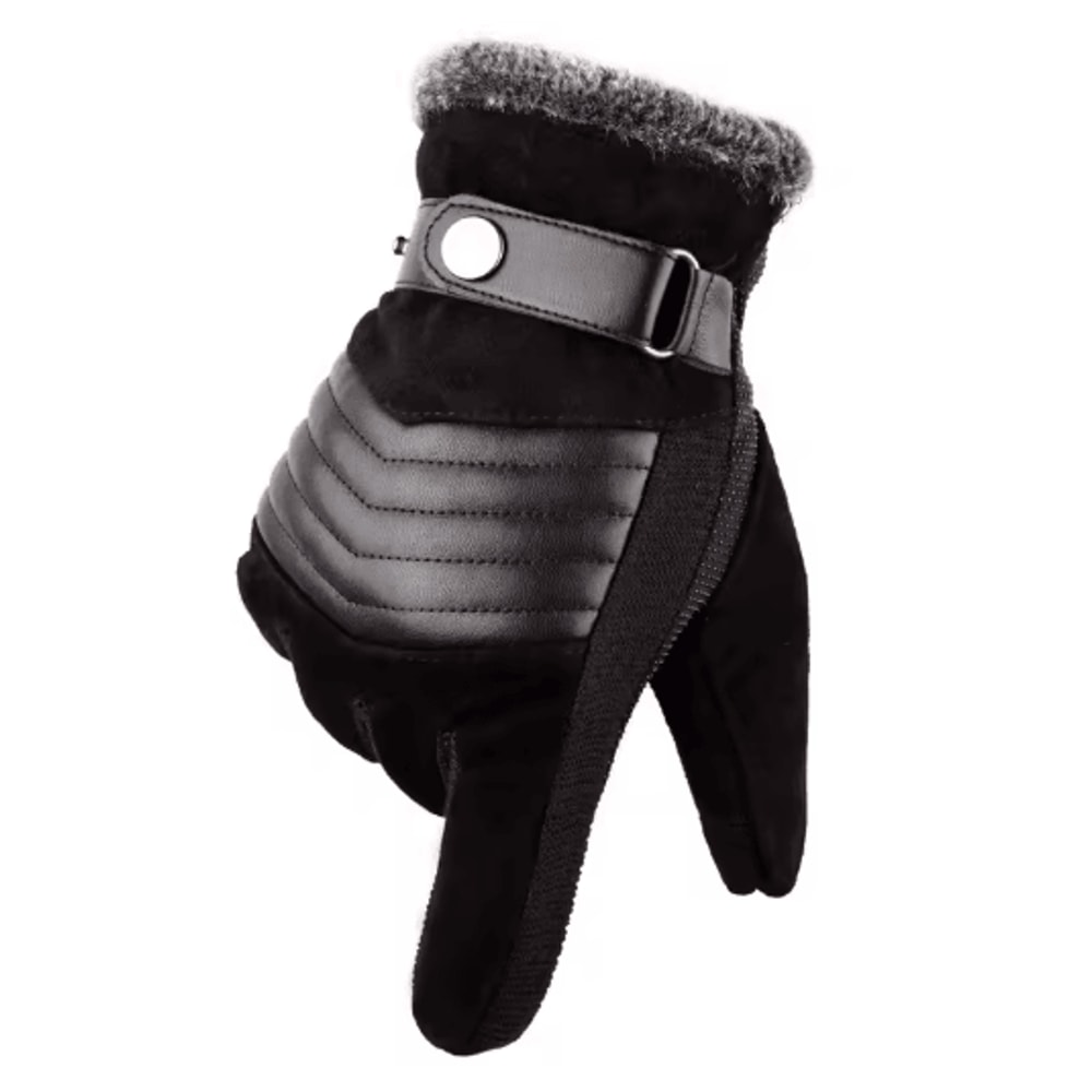 Touch Screen Winter Gloves For Men Genuine Leather Full Finger Warm Outdoor Gloves 3