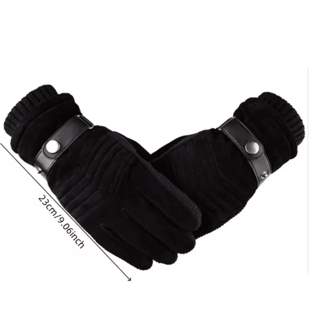 Touch Screen Winter Gloves For Men Genuine Leather Full Finger Warm Outdoor Gloves 5