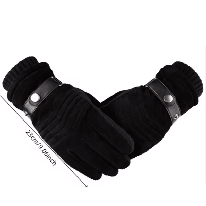 Touch Screen Winter Gloves For Men Genuine Leather Full Finger Warm Outdoor Gloves 5