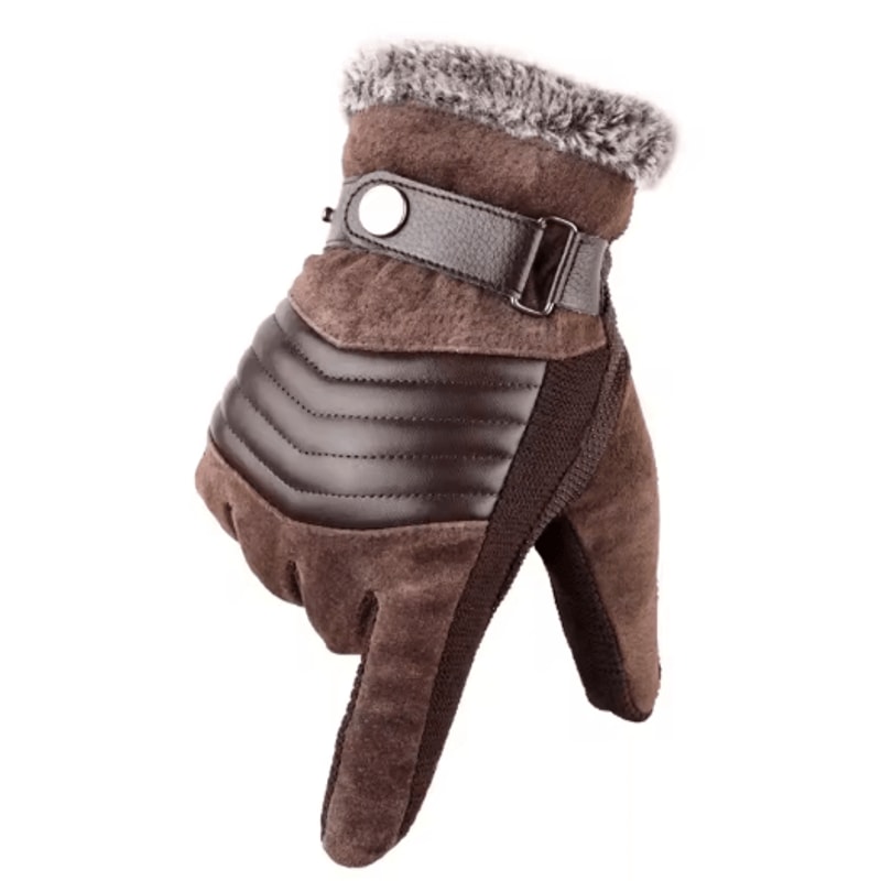 Touch Screen Winter Gloves For Men Genuine Leather Full Finger Warm Outdoor Gloves 7