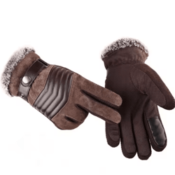touch screen winter gloves for men genuine leather full finger warm outdoor gloves