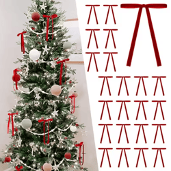 velvet christmas tree bows set vintage ribbon bows for wreaths gifts and garland 10 20pcs