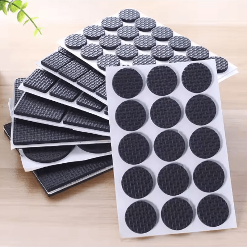 Adhesive Rubber Furniture Pads Set Non Slip Floor Protectors For Chairs Table Legs 12 To 48PCS 8