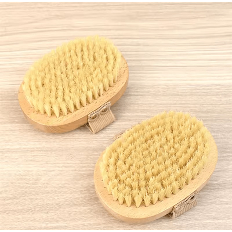 Natural Bristle Body Brush For Wet And Dry Use Exfoliating Massage Tool For Skin Renewal 1